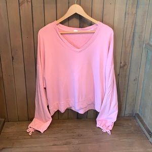 long sleeve lite pink sweatshirt